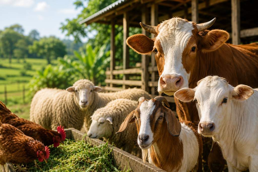 Peternak unggas di Banten memeriksa kondisi pakan ternak di dalam kandang